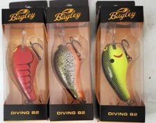 BAGLEY DIVING B2 CRANK BAITS (LOT OF 3)
