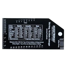 MusicNomad Precision String Action Gauge Stainless Steel Easy Read Measurements