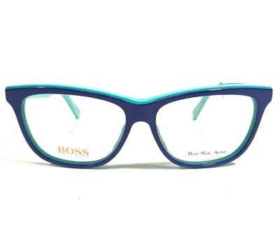 HUGO BOSS Brillenfassung BO0172 9MA Blau Türkis Cat-Eye Vollrand 52-15-140