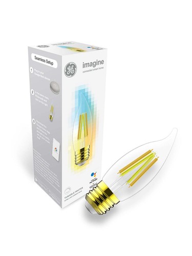 GE Imagine Sync 4.5W ES CCT LED Dimmable Smart Heritage Candle Globe ...