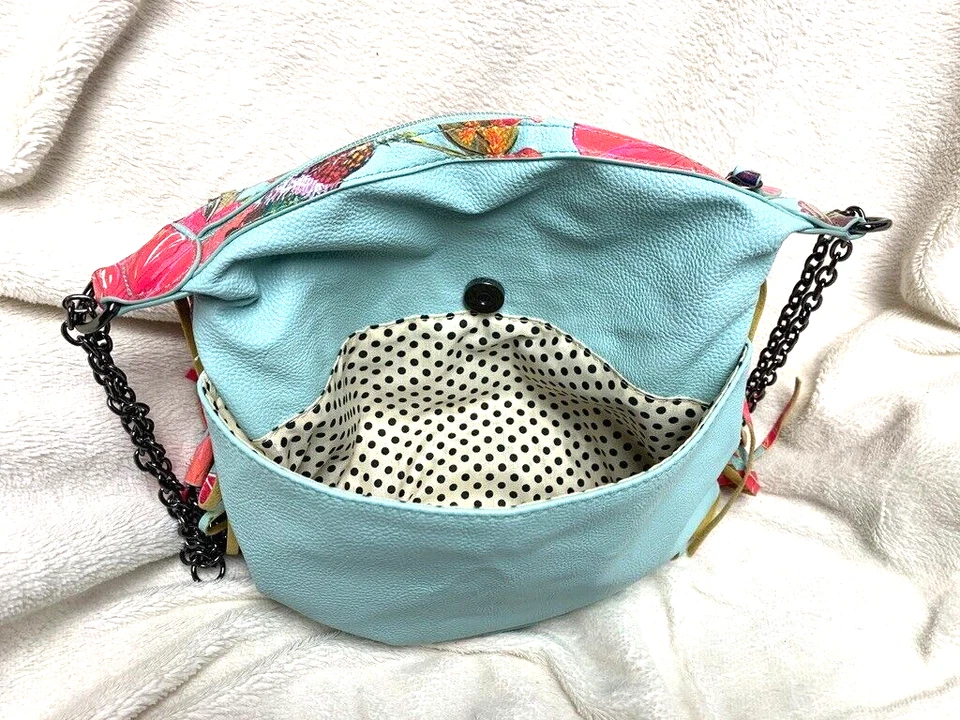 Bolso Bandolera Madden Girl Bolso de Mano Cartera Multicolor Floral en Capas Flecos Foto 4 de 4