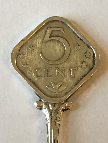 5 Cent Nederlandse Antillen 1979 Vintage Souvenir Spoon Collectible