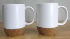 DOWAN Coffee Mugs, 15 oz Mug Set of 2, Large Ceramic Coffee Mug with Cork Bot...