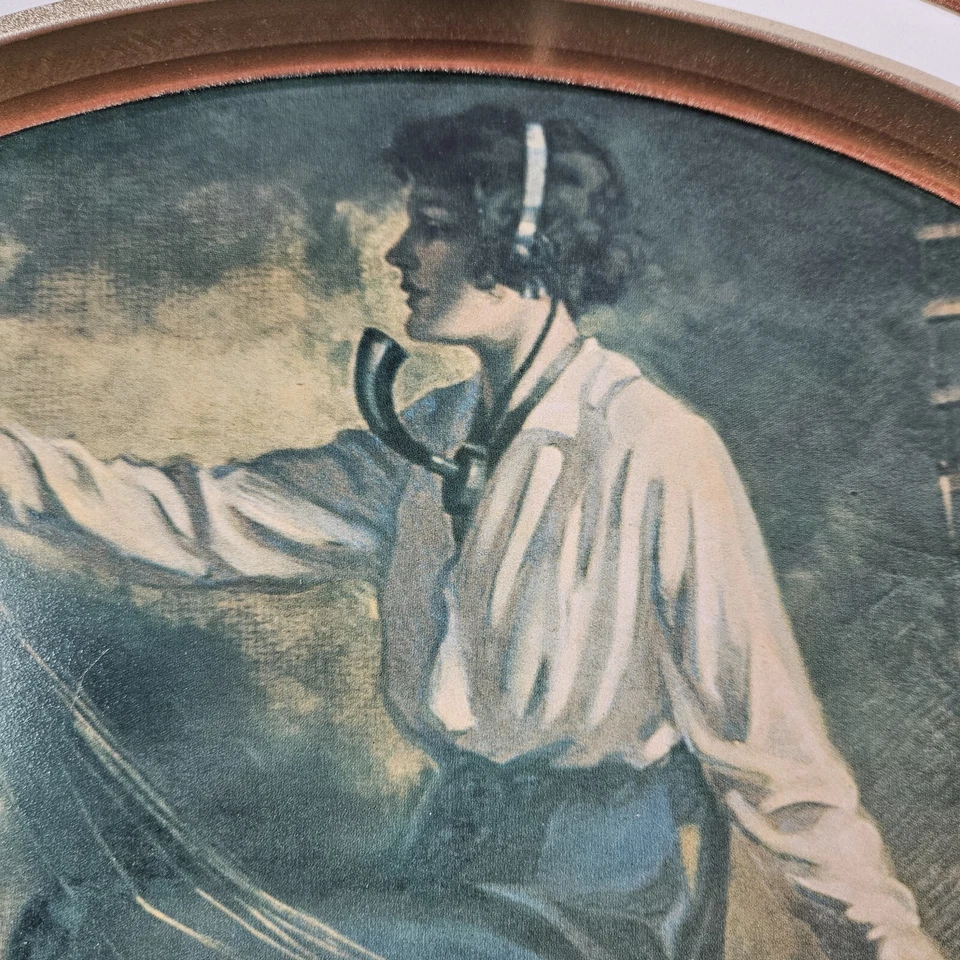 Vintage Tin Metal Serving Tray Lot Christmas Pepsi Colonial Operator MCM decor - Image 3 of 4