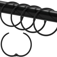 Shower Curtain Hooks Rings,24 Pcs Rustproof Metal Shower Hooks for Shower Cur...