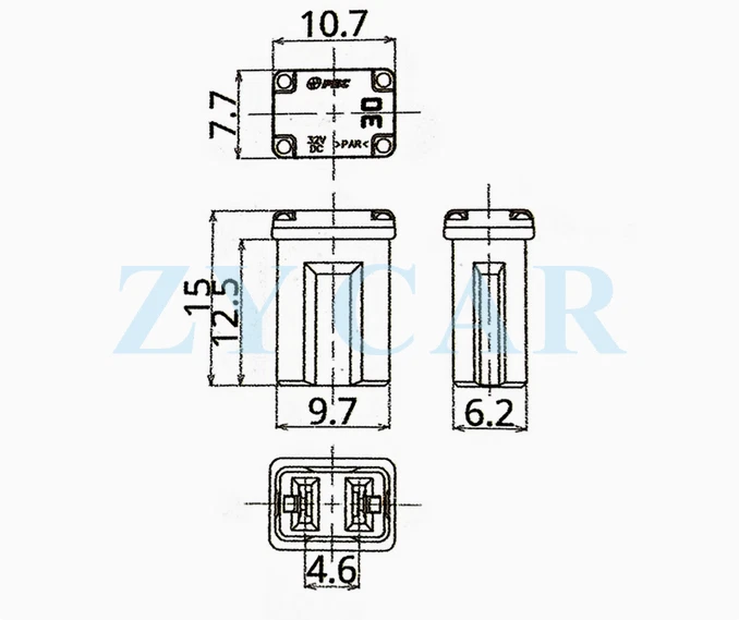 5 Piezas para Coche Plástico Rosa 30A 12V-58V Hembra Cartucho Hoja Empujar Fusible PAL Foto 4 de 4