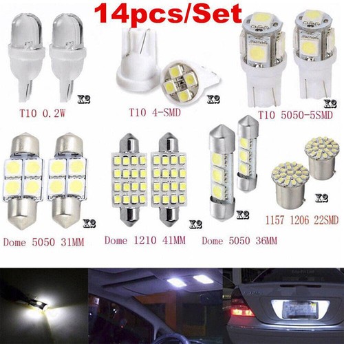 14X WHITE LED Interior Lights Pack Bulbs For 2007-2014 Chevrolet
