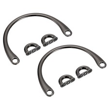 2Pcs 4.8" Semicircle Handbag Handle Frame Replacement for Purse Making Black