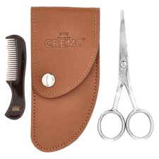 Premium Quality Beard Shears with Mini Comb  Case, 3 Piece Kit