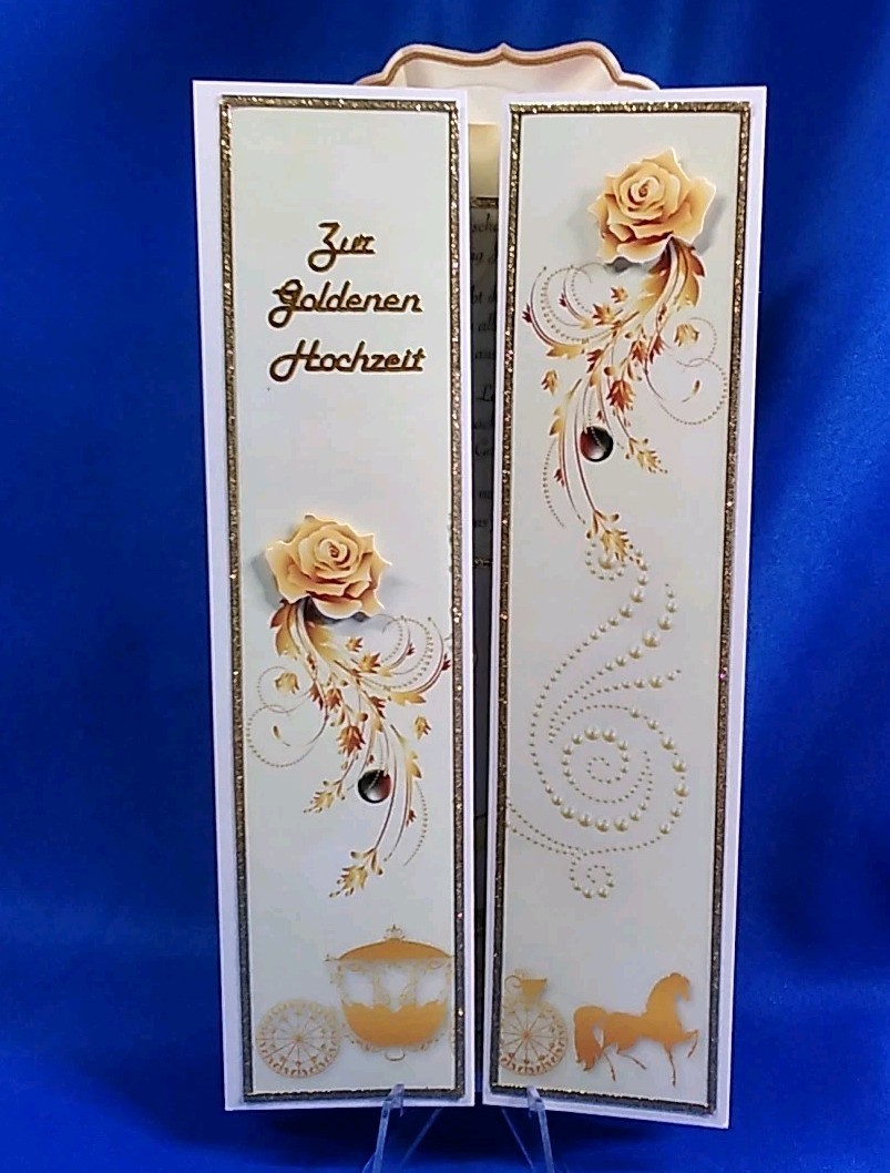 Glückwunschkarte Zur Goldenen Hochzeit Aufstellkarte mit SpruchUnikat Handarbeit