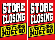 2 Pcs Store Closing Sign Poster Everything Must Go Advertising Banner Going Out