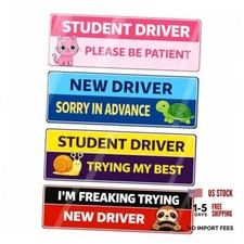 4PCS Student Driver Car Magnets - Cute New Driver Signs with Funny - Cute