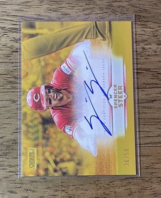 2025 Topps Stadium Club - Autographs Spencer Steer #SCBA-SST Gold