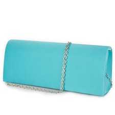 Pochette verde acqua donna in raso da cerimonia clutch piccola elegante borsetta