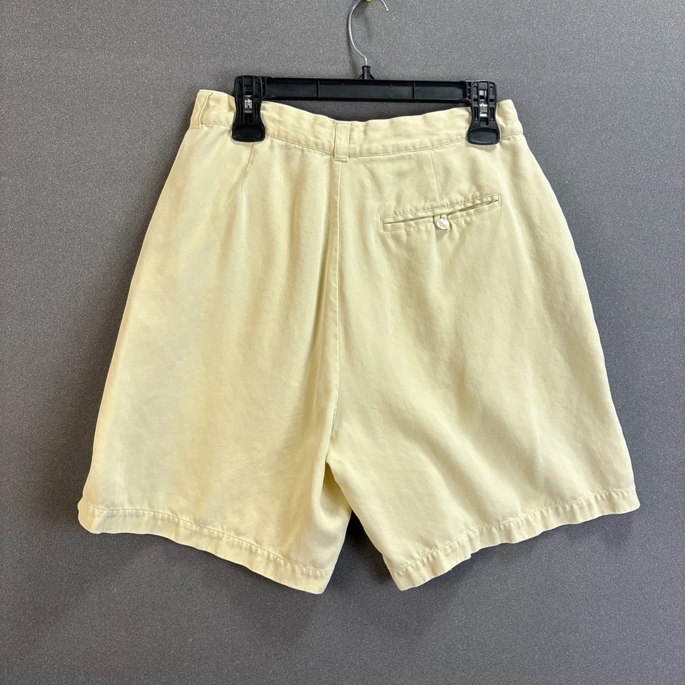 Bermuda Tommy Bahama amarelo manteiga marfim 100% seda tamanho 12 viagem verão - Imagem 2 de 4