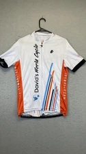 Hincapie Cycling Jersey Mens Large White Orange David's World Cycle Full Zip