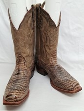 Women's Nocona Brown Embossed Leather Western Cowboy Cowgirl Boots Size 9B