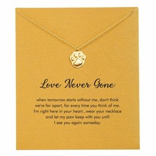 Dog Memorial Gifts for Loss Of Dog, Paw Print Necklace Pet Bereavement Gift Paw