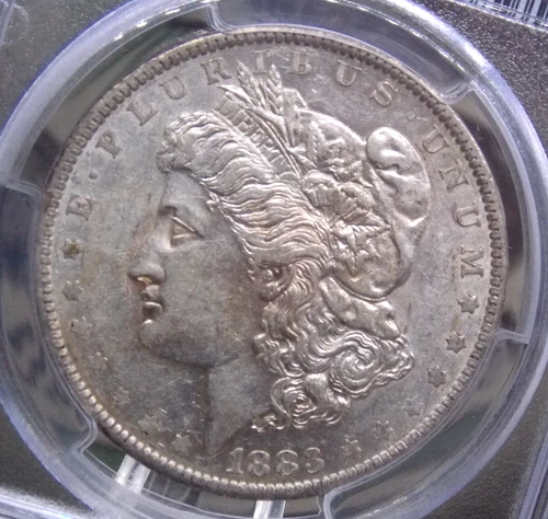 1883 "O" Morgan SILVER Dollar VAM-22A Partial E Reverse $1 PCGS AU53 #142 ECC&C