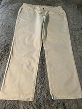 Riders Pants Womens 18W Medium Khaki Beige Classic Straight Leg Casual Cotton