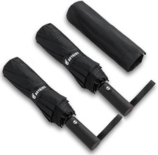 46 Inch Large Automatic Travel Umbrella, 12 Ribs Windproof Design, Heavy Duty St