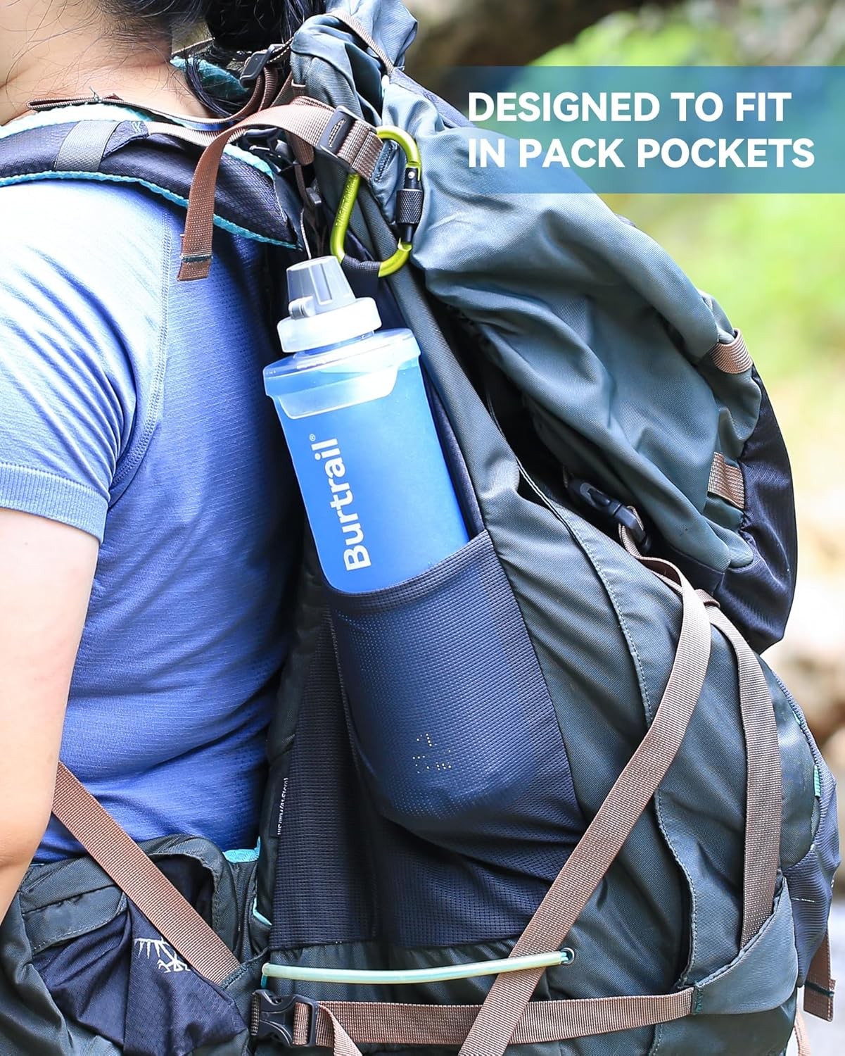 Ultralight Collapsible Water Bottle, Compatible with 42mm Water Filter Cartridge