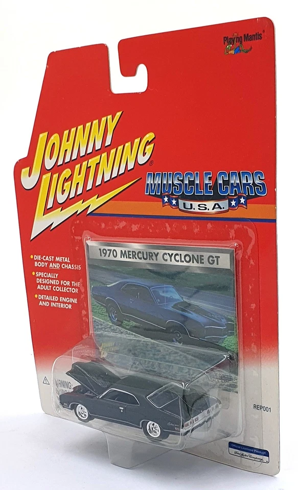 Johnny Lightning 1/64 Scale 204-04 Muscle Cars USA 1970 Mercury Cyclone GT Black — 第 3/4 张图片