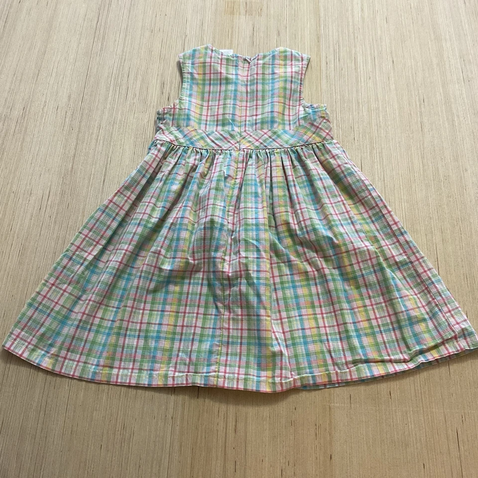 Gymboree Size 6 HAPPY RAINBOW Girl Dress Plaid Spring Summer Easter Vintage Zip - Image 4 of 4