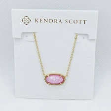 Kendra Scott Elisa Gold Pendant Necklace in Pink Opal