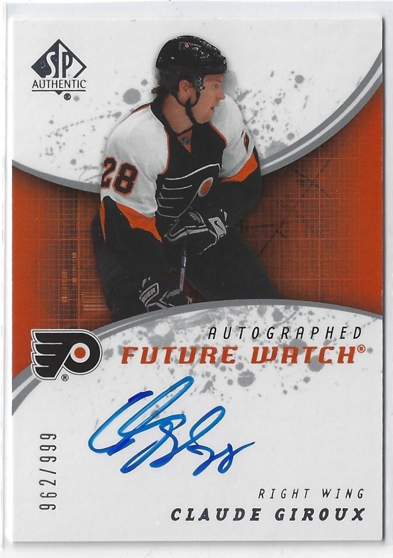 2008-09 UD SP Authentic Future Watch Auto 237 Claude Giroux 962/999 RC