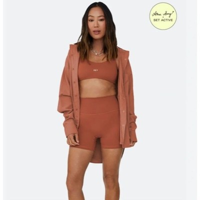 Set Active x Aimee Song Button Down in TERRACOTA (S)