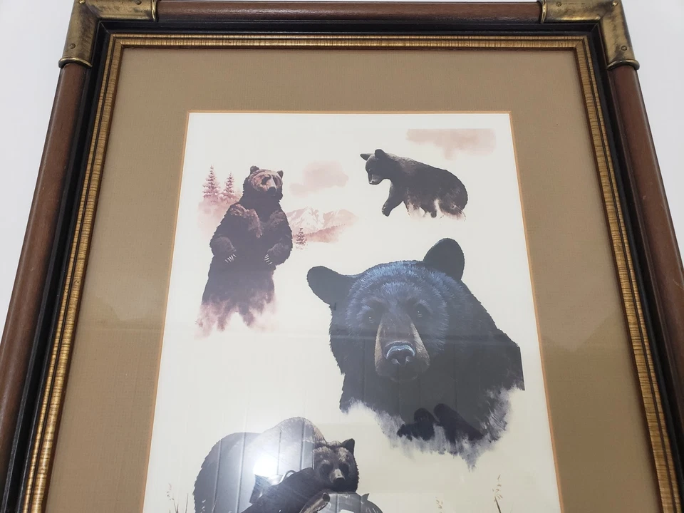 Impresión de vida silvestre firmada por Rod Lawrence y Fred Bear numerada 1978 - arte de tiro con arco de osos Foto 2 de 4