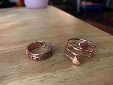 2-Pack 99.99 Pure Copper Magnetic Rings for Women, Lymphatic Thumb Jewelry