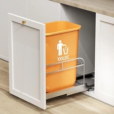 Pull Out Trash Can Frame for Cabinet, Soft Close Slides, No Bin Included