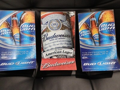 3 Budweiser Beer Table Bar Menu Advertisement Holder 7.5