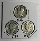 1926 1927 1928 MERCURY DIMES (3 COIN SET)