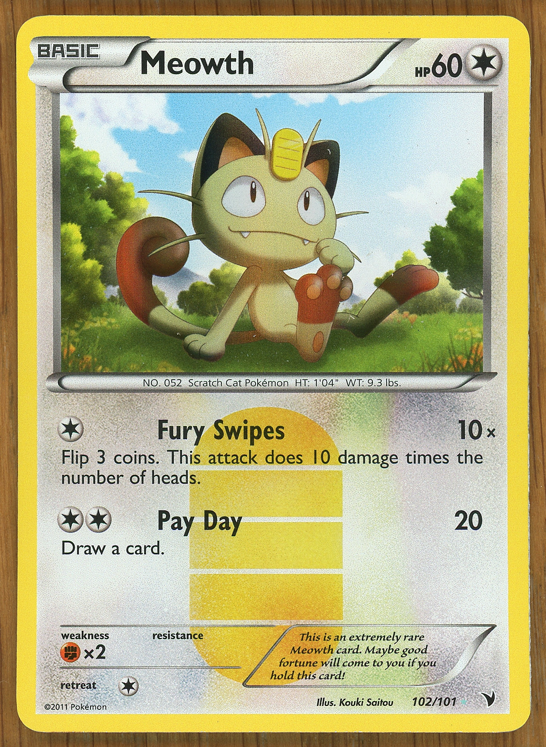 Meowth 102/101 ~ Secret Rare ~ B&W Noble Victories ~ Near Mint!!
