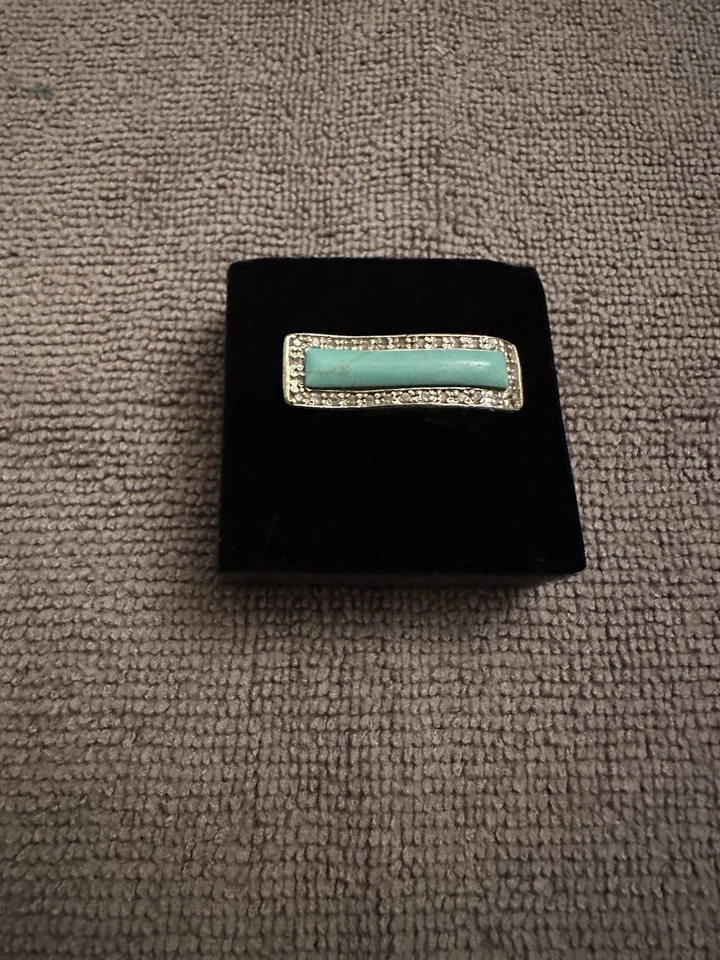 Vintage Bague en argent 1950’s sertie d'une pierre en Turquoise pour femme - Photo 1/4