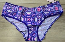 NWT Victoria's Secret Cotton Multi Abstract Ruched Low-Rise Hiphugger Panties M