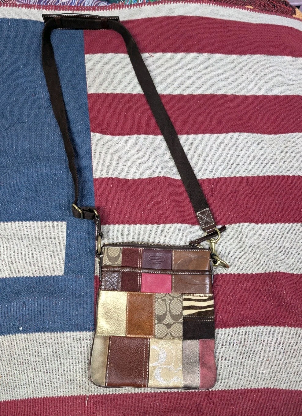 Coach Patchwork Patchwork Leather Seude Crossbody… - image 2