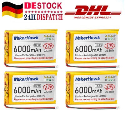 4 Stück 3,7V 6000mAh Lithium-Polymer-mit WisBlock Meshtastic, Raspberry Pi UPS