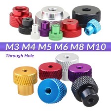 Aluminum Alloy Hand Nuts Knurled Thumb Nut Through Hole Steps for M3 M4 M5 M6 M8