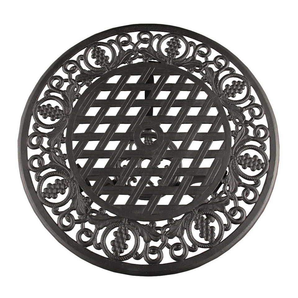 AZ1755-GRAPE-BISTRO-SB Juego de 3 piezas de bistró de aluminio para exteriores, negro arena Foto 2 de 4