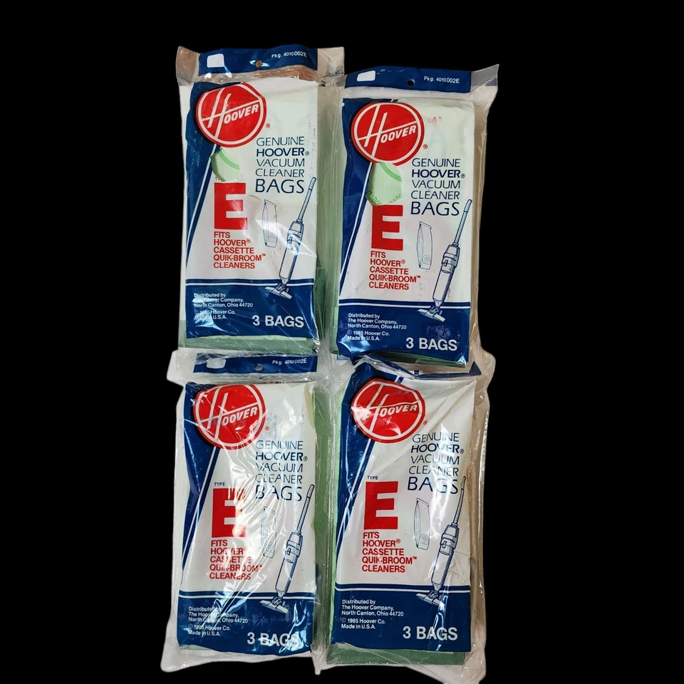 12 Bolsas de Aspiradora Hoover Tipo E GENUINAS 4 Paquetes x 3 Bolsas Escoba Quik EE. UU. Nuevas  Foto 2 de 4