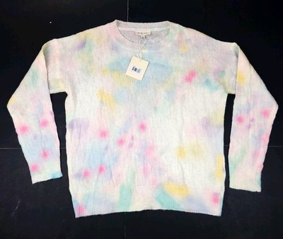 To My Lovers Pastel Tie Dye Knit Sweater Sz Small Cream Multi Thin Knit
