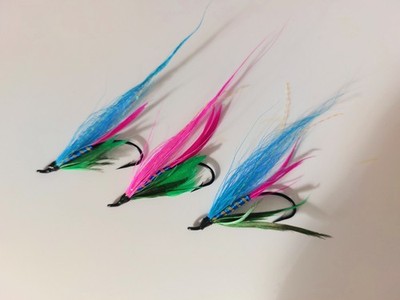3 Penny's Fancy Gr. 8 Singles LACHS Angeln Fliegen Ref.025