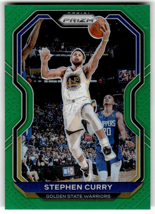 2020-21 Panini Prizm Green Prizms Stephen Curry #159 Golden State Warriors