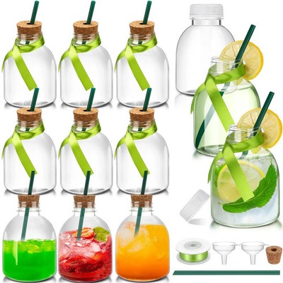 12pcs 10oz Plastic Patron Bottles with Cork and Straw, Patron Bottles Empty f...