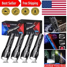 Bright Zoomable LED Flashlight Set - 4 Pack, 1500 Lumens for Outdoor Adventures