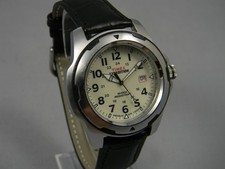 Timex Expedition Indiglo Watch Men 42mm Date New Leather Band New Battery